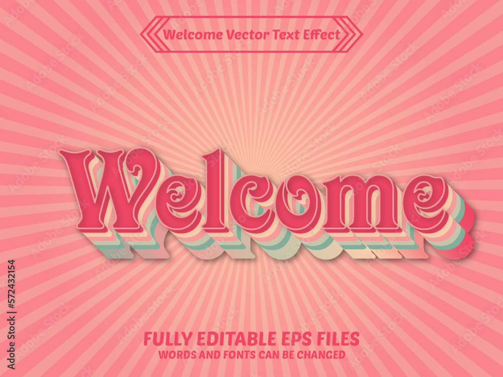 Welcome 3d Vector Text Effect Style 