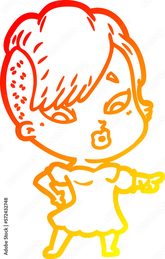 warm gradient line drawing cartoon surprised girl warm gradient line drawing cartoon surprised girl