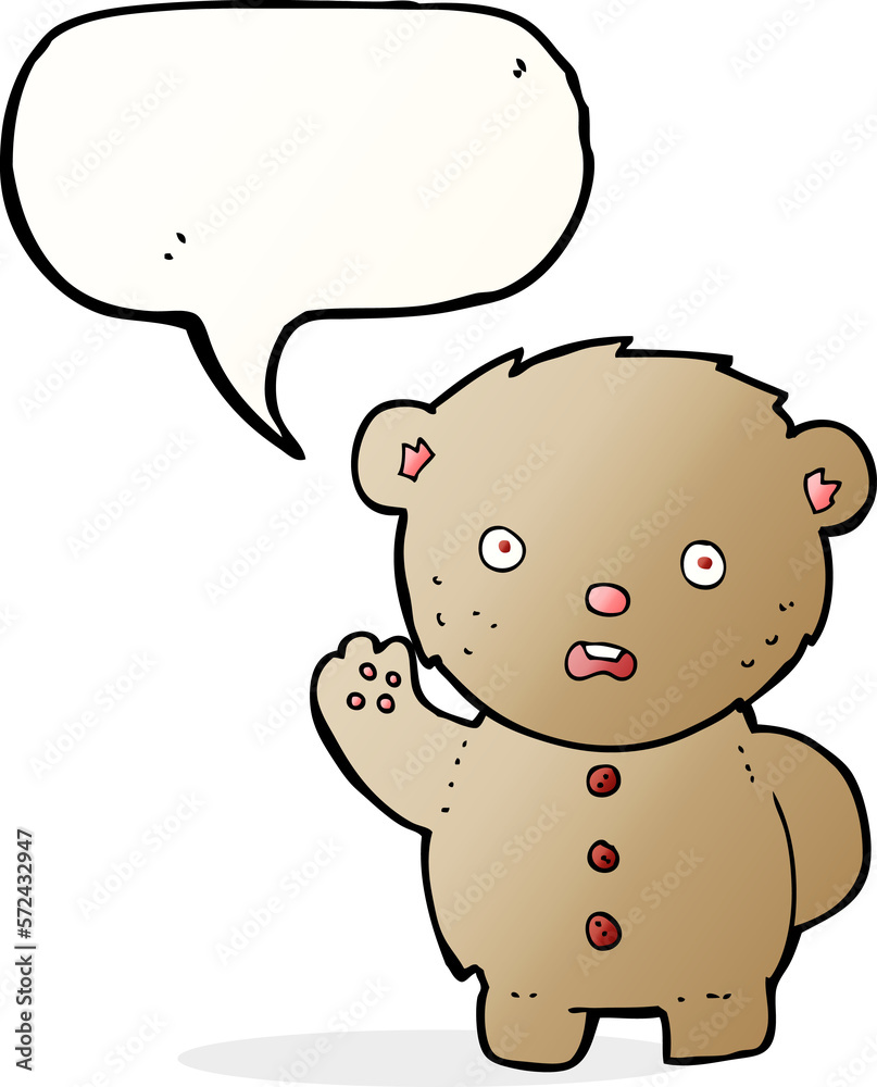 cartoon unhappy teddy bear with speech bubble cartoon unhappy teddy bear with speech bubble