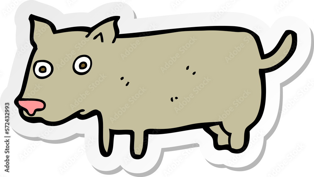 sticker of a cartoon little dog sticker of a cartoon little dog