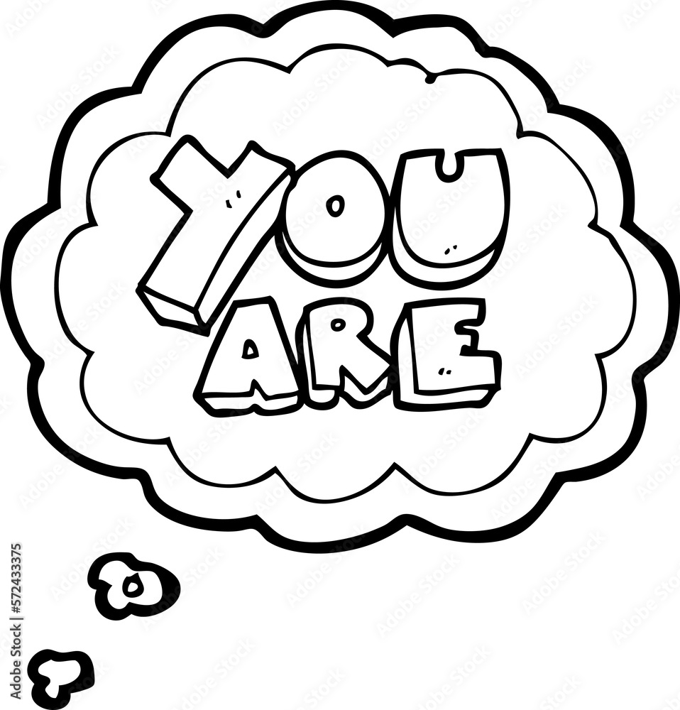 thought bubble cartoon you are text thought bubble cartoon you are text