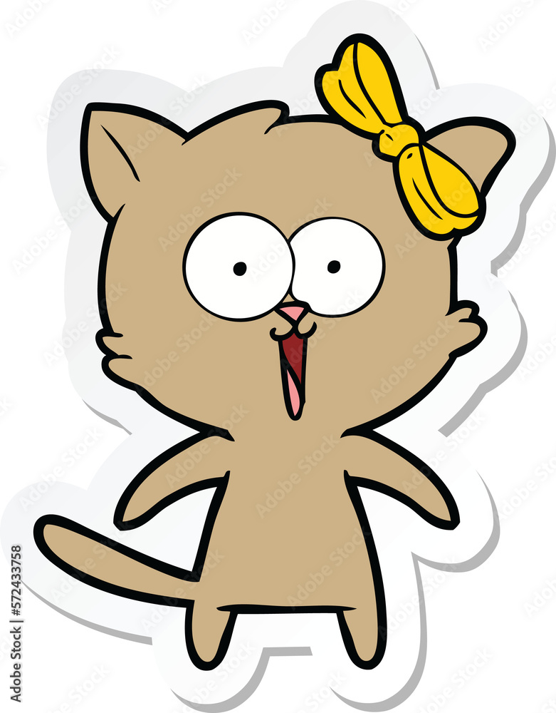 sticker of a cartoon cat sticker of a cartoon cat