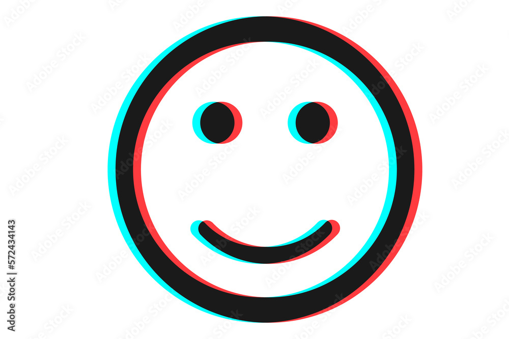 Smile icon Vector illustration in blue red and black colors Smile icon Vector illustration in blue red and black colors