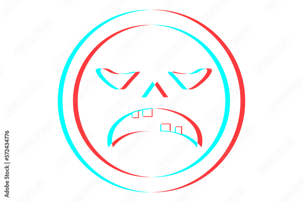 Smile or Emoji icon illustration in blue and red colors for Halloween day Smile or Emoji icon illustration in blue and red colors for Halloween day