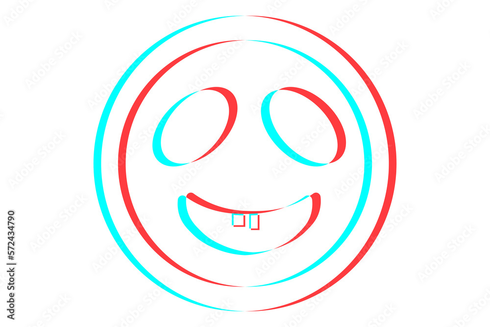 Smile or Emoji icon illustration in blue and red colors for Halloween day Smile or Emoji icon illustration in blue and red colors for Halloween day