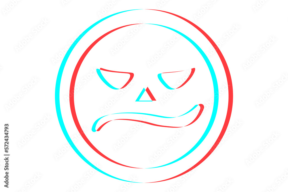 Smile or Emoji icon illustration in blue and red colors for Halloween day Smile or Emoji icon illustration in blue and red colors for Halloween day