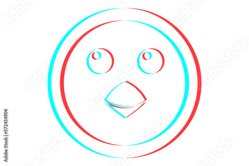Smile or Emoji icon illustration in blue and red colors for Merry Christmas