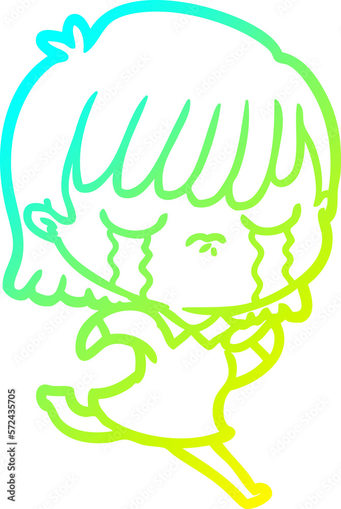 cold gradient line drawing cartoon woman crying cold gradient line drawing cartoon woman crying