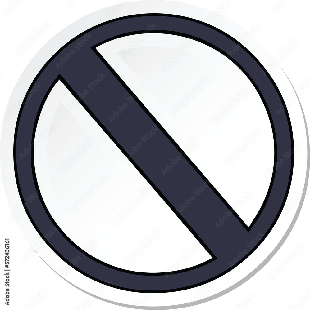 sticker of a cute cartoon no entry sign sticker of a cute cartoon no entry sign