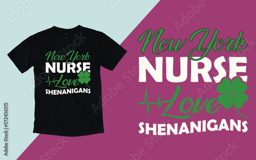 New York Nurse Love Shenanigans, Nurse Patrick's Day T shirt