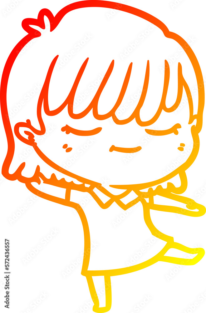 warm gradient line drawing cartoon woman warm gradient line drawing cartoon woman