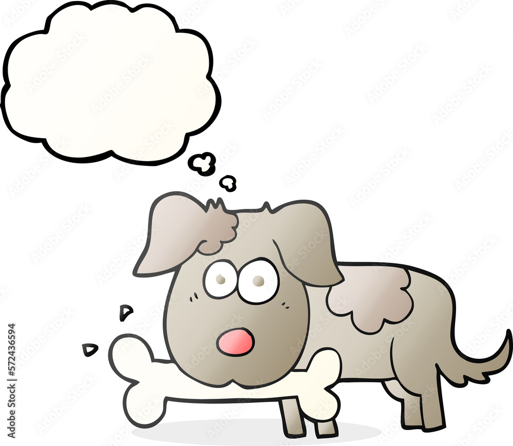 thought bubble cartoon dog with bone thought bubble cartoon dog with bone