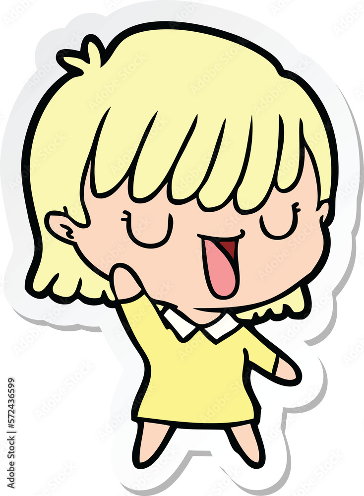 sticker of a cartoon woman sticker of a cartoon woman