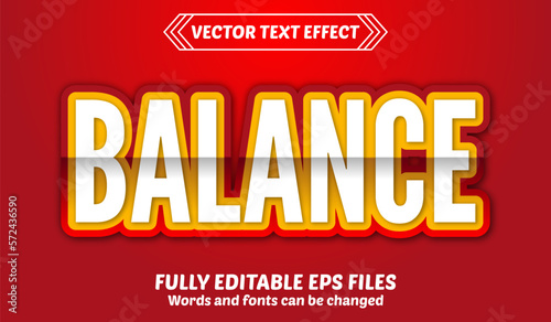 Balance 3d Vector Text Effect Style