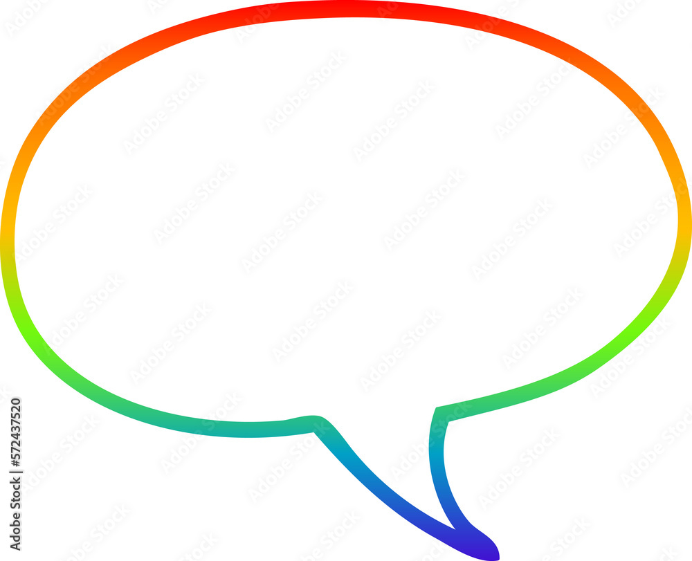 rainbow gradient line drawing cartoon speech bubble rainbow gradient line drawing cartoon speech bubble