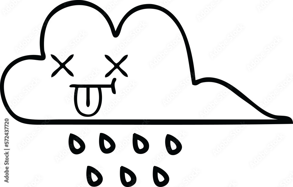 line drawing cartoon storm rain cloud line drawing cartoon storm rain cloud