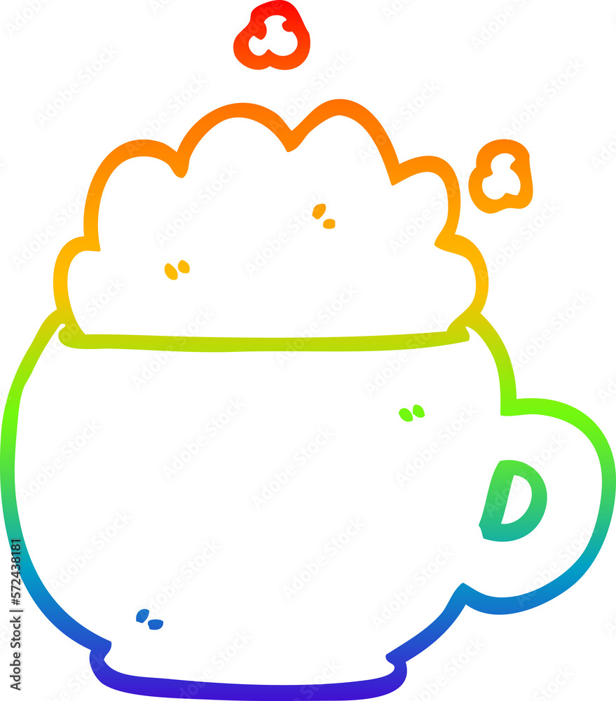 rainbow gradient line drawing cartoon frappacino rainbow gradient line drawing cartoon frappacino