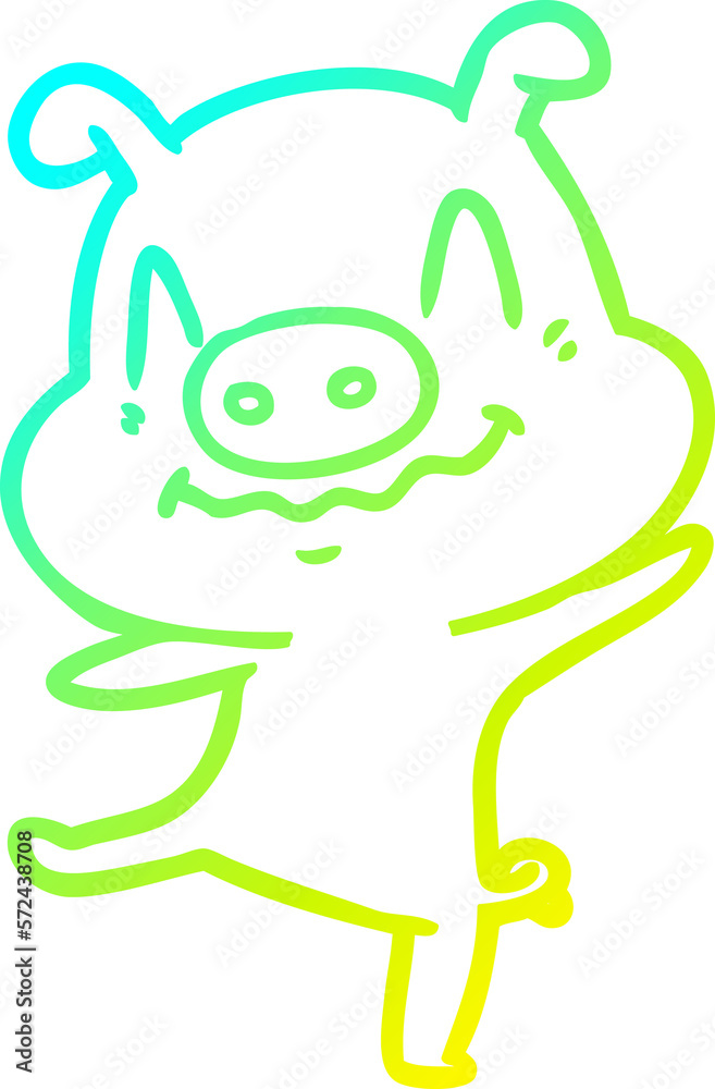 cold gradient line drawing cartoon drunk pig cold gradient line drawing cartoon drunk pig