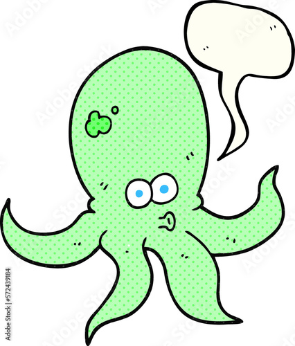 comic book speech bubble cartoon octopus