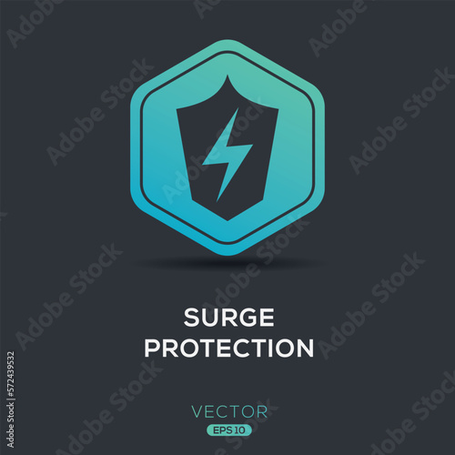 Creative (Surge Protection) Icon, Vector sign.