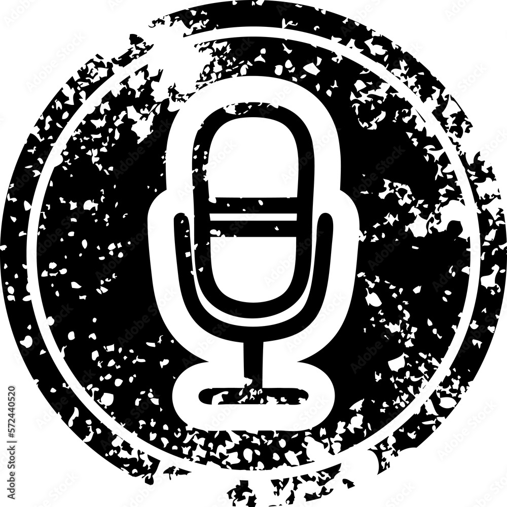 microphone recording distressed icon microphone recording distressed icon