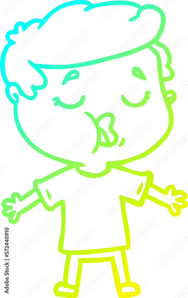 cold gradient line drawing cartoon man talking cold gradient line drawing cartoon man talking