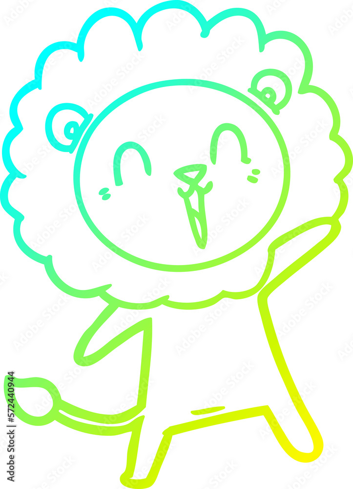 cold gradient line drawing laughing lion cartoon cold gradient line drawing laughing lion cartoon