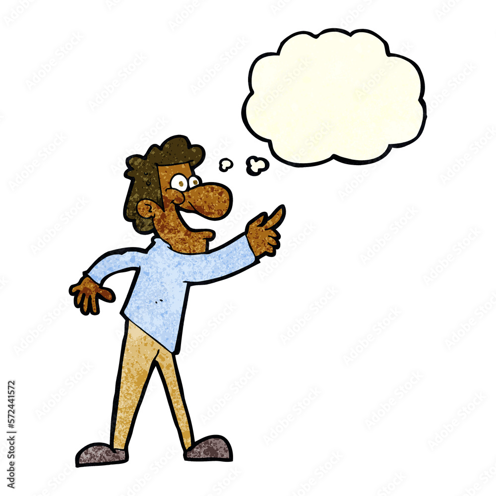 cartoon man pointing and laughing with thought bubble cartoon man pointing and laughing with thought bubble