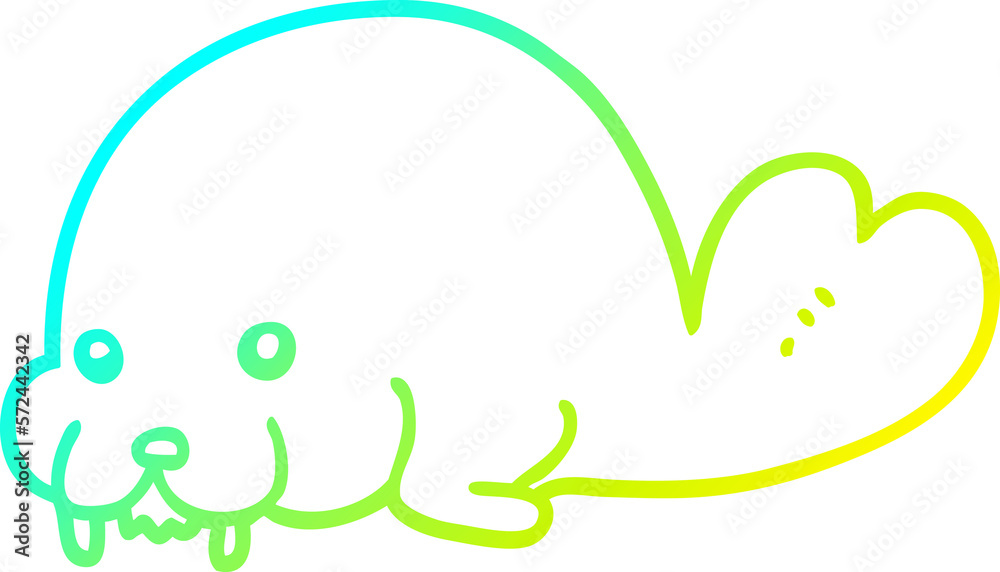 cold gradient line drawing cute cartoon walrus cold gradient line drawing cute cartoon walrus