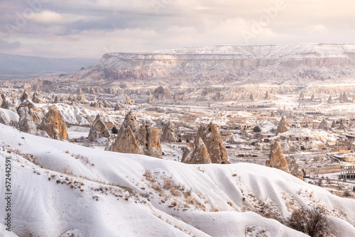 Fairy chimneys in the pigeon valley in Göreme, Turkey