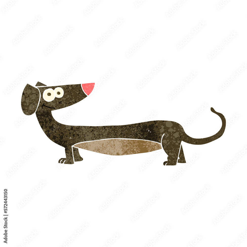 Fototapeta premium retro cartoon dachshund