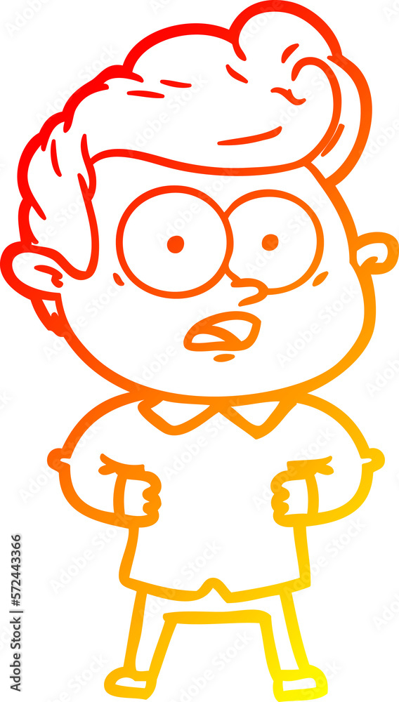 warm gradient line drawing cartoon staring man warm gradient line drawing cartoon staring man