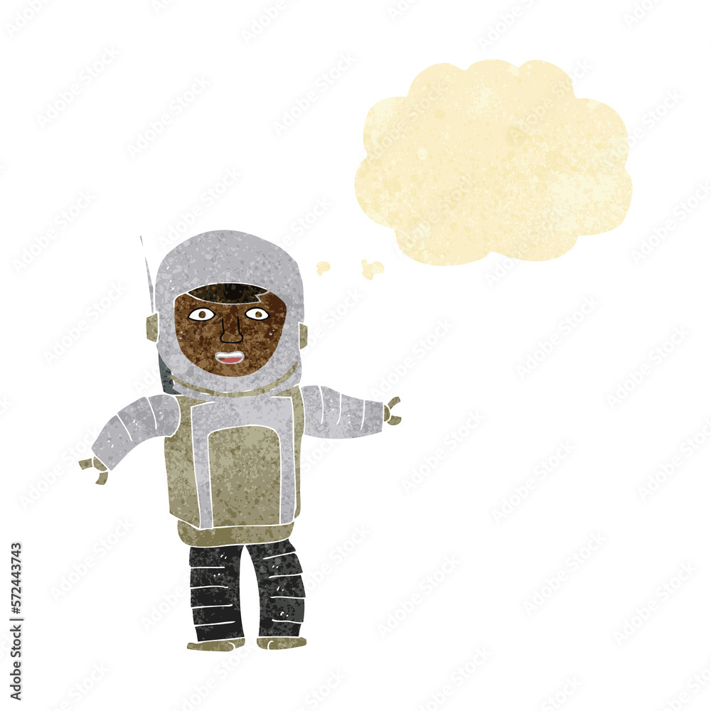 cartoon astronaut with thought bubble cartoon astronaut with thought bubble