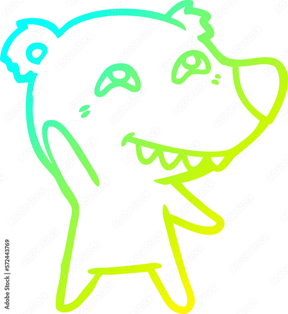 cold gradient line drawing cartoon polar bear waving cold gradient line drawing cartoon polar bear waving
