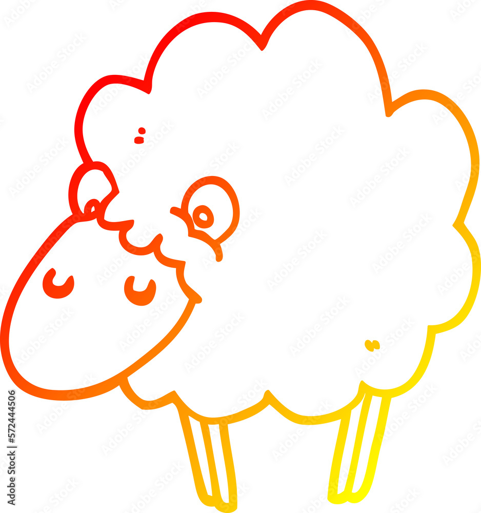 warm gradient line drawing cartoon sheep warm gradient line drawing cartoon sheep