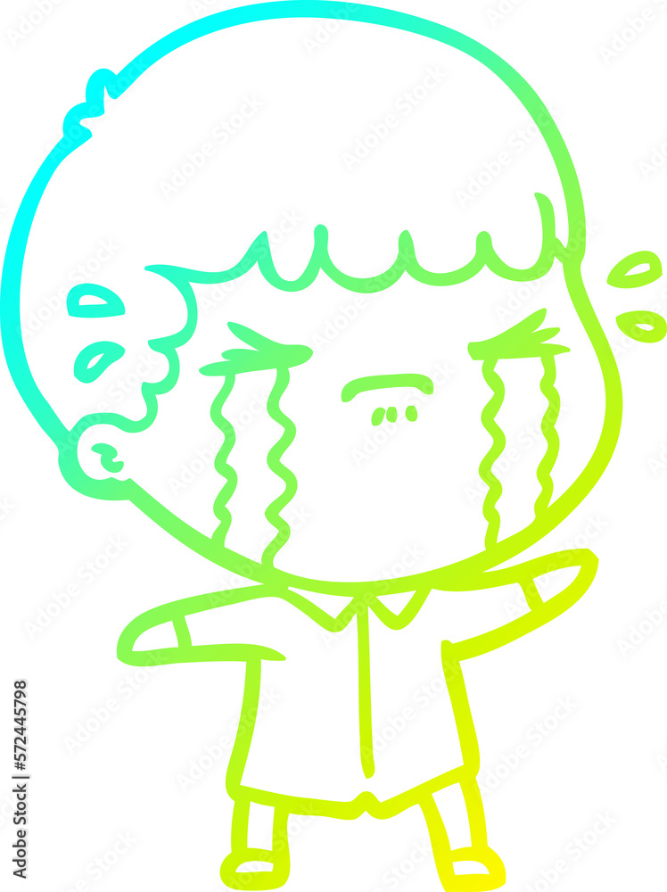 cold gradient line drawing cartoon man crying cold gradient line drawing cartoon man crying