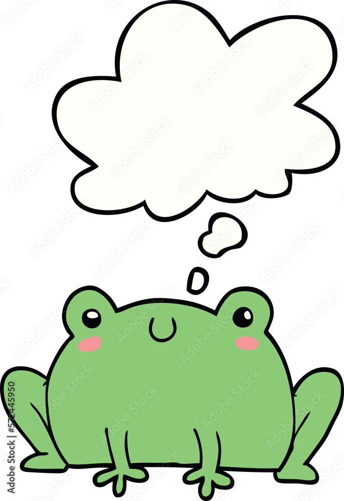 cartoon frog and thought bubble cartoon frog and thought bubble