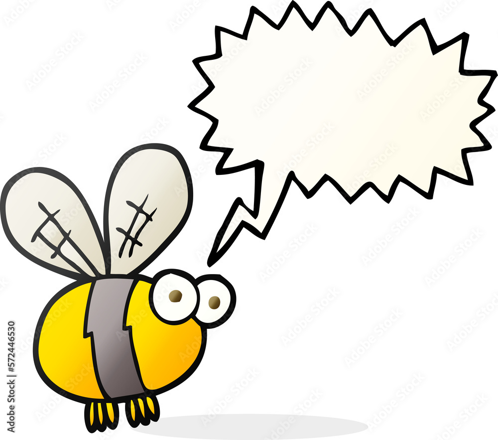 Obraz premium speech bubble cartoon bee