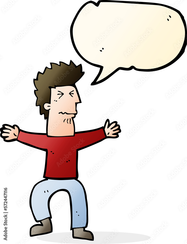 cartoon stressed out man with speech bubble cartoon stressed out man with speech bubble