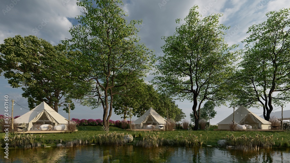 glamping tent in nature, camping by the lake, glamping tent in nature, camping by the lake,