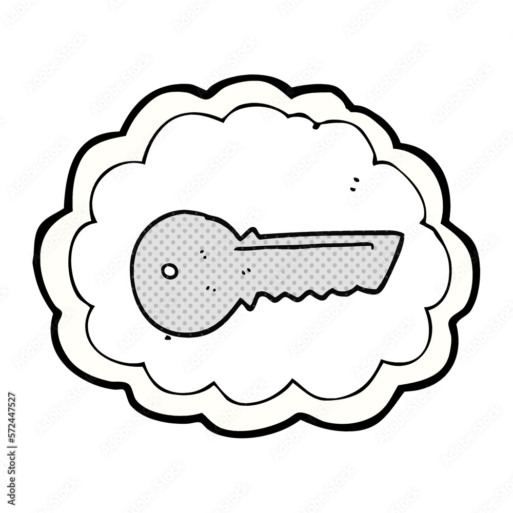 comic book style cartoon door key comic book style cartoon door key