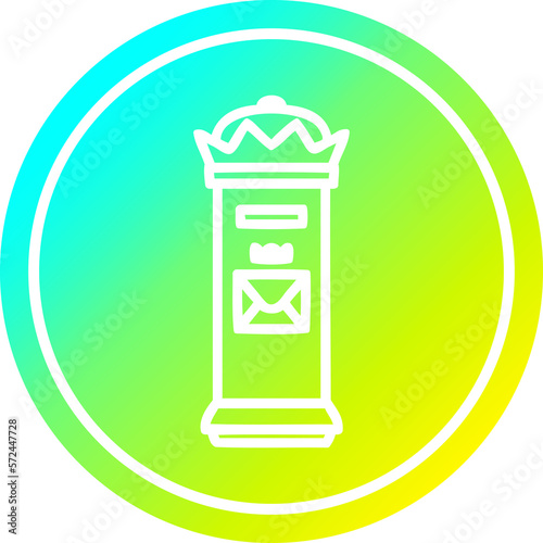 Wallpaper Mural British postbox circular in cold gradient spectrum Torontodigital.ca