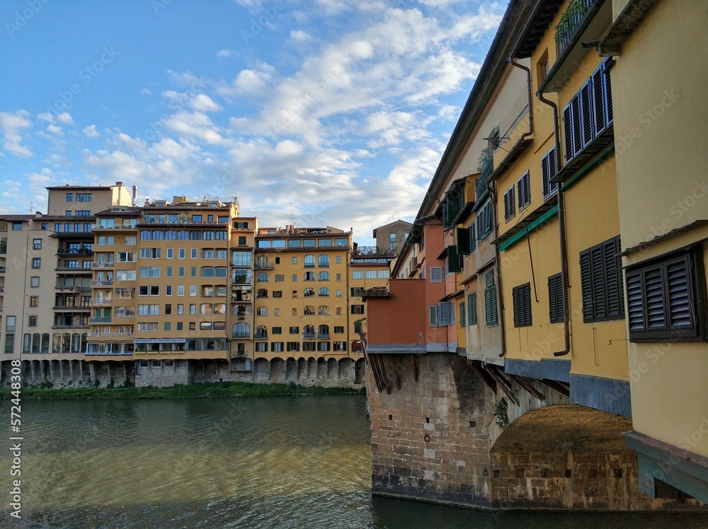 Ponte vecchio bridge, tuscany, florance with arno river, building, firenze in italy