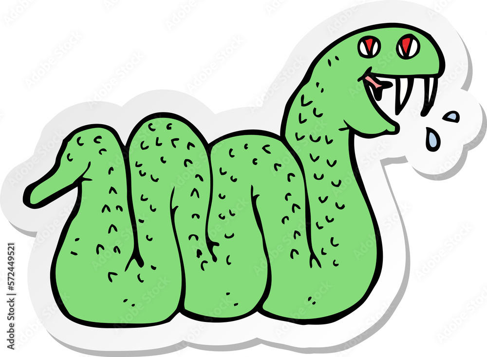 sticker of a cartoon snake sticker of a cartoon snake