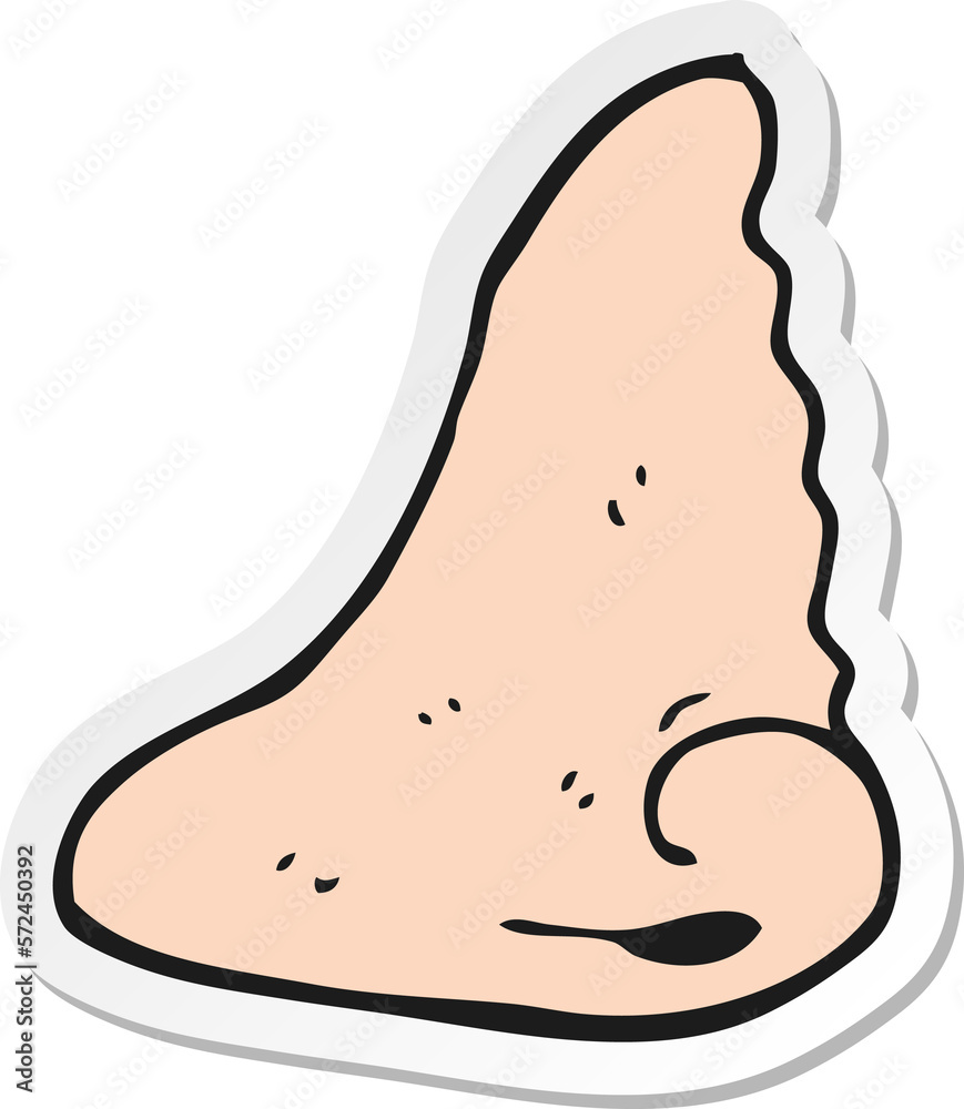 sticker of a cartoon human nose sticker of a cartoon human nose