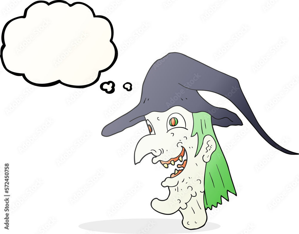 Fototapeta premium thought bubble cartoon cackling witch