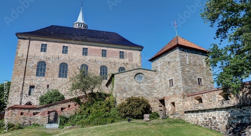 Canvas Print Citadelle de Akershus au centre d'Olso en Norvège, Scandinavie
