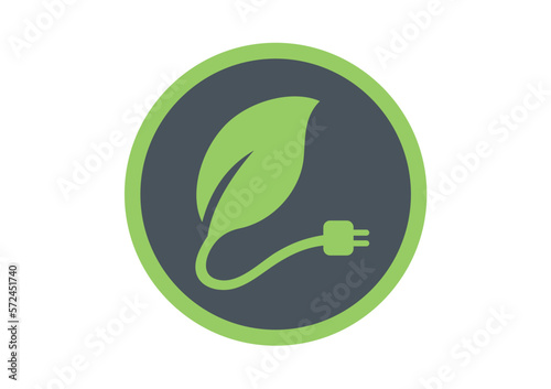 Bioenergy, green eco logo, simple vector design