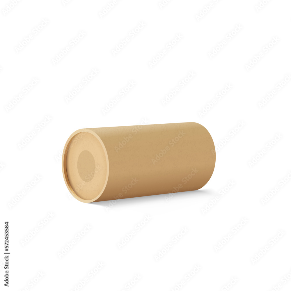 Craft cylinder set. Front view of natural paper tube and kraft paper tube isolated on white background. Craft cylinder set. Front view of natural paper tube and kraft paper tube isolated on white background.