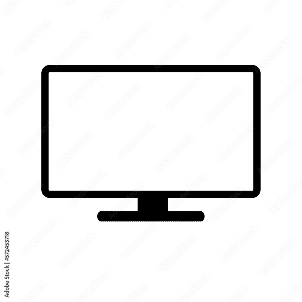 Tv icon isolated on white background. Computer monitor isolated. Tv icon isolated on white background. Computer monitor isolated.